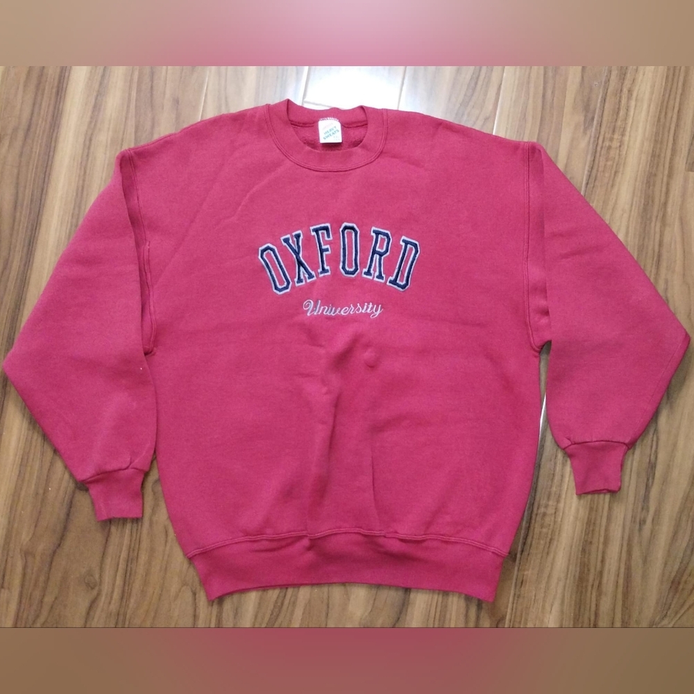 Vintage Oxford University Red Unisex Sweater Sz XXL Jerzees Y2K Fairy